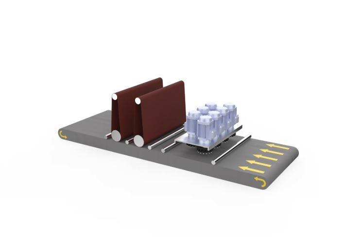 Lasvio HBB configuration: hammer disc unit followed by two abrasive belts