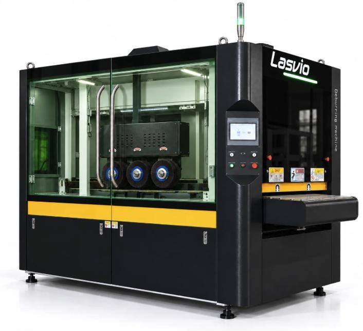 Lasvio R sheet metal edge rounding machine with one rotary brush unit