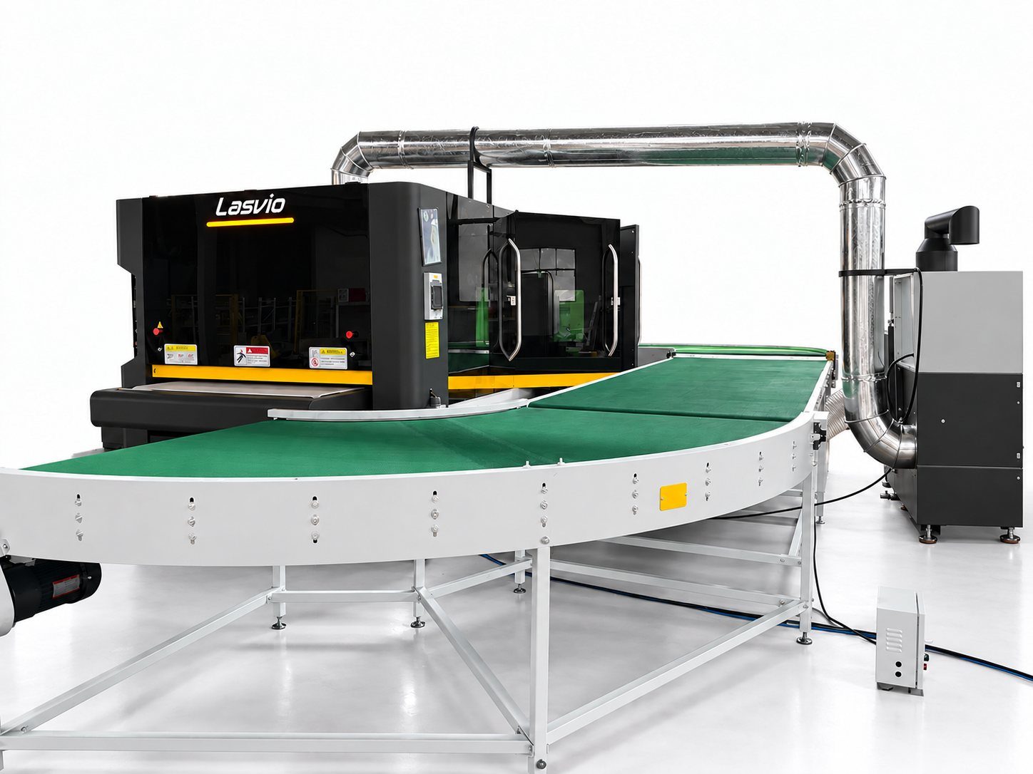 Lasvio U-turn automatic workpiece return conveyor for deburring machines